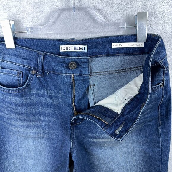 Code Bleu Chelsea Classic Straight Leg Jeans Women's Size 10 Medium Wash Blue - Picture 7 of 16